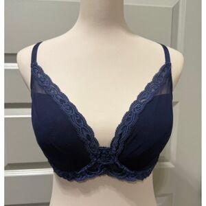 Natori Women's Feathers Lace Contour Underwire Plunge‎ Bra